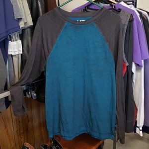 HELIX ~ Long Sleeve Shirt~ Large ~ Black ~ Deep Blue Teal